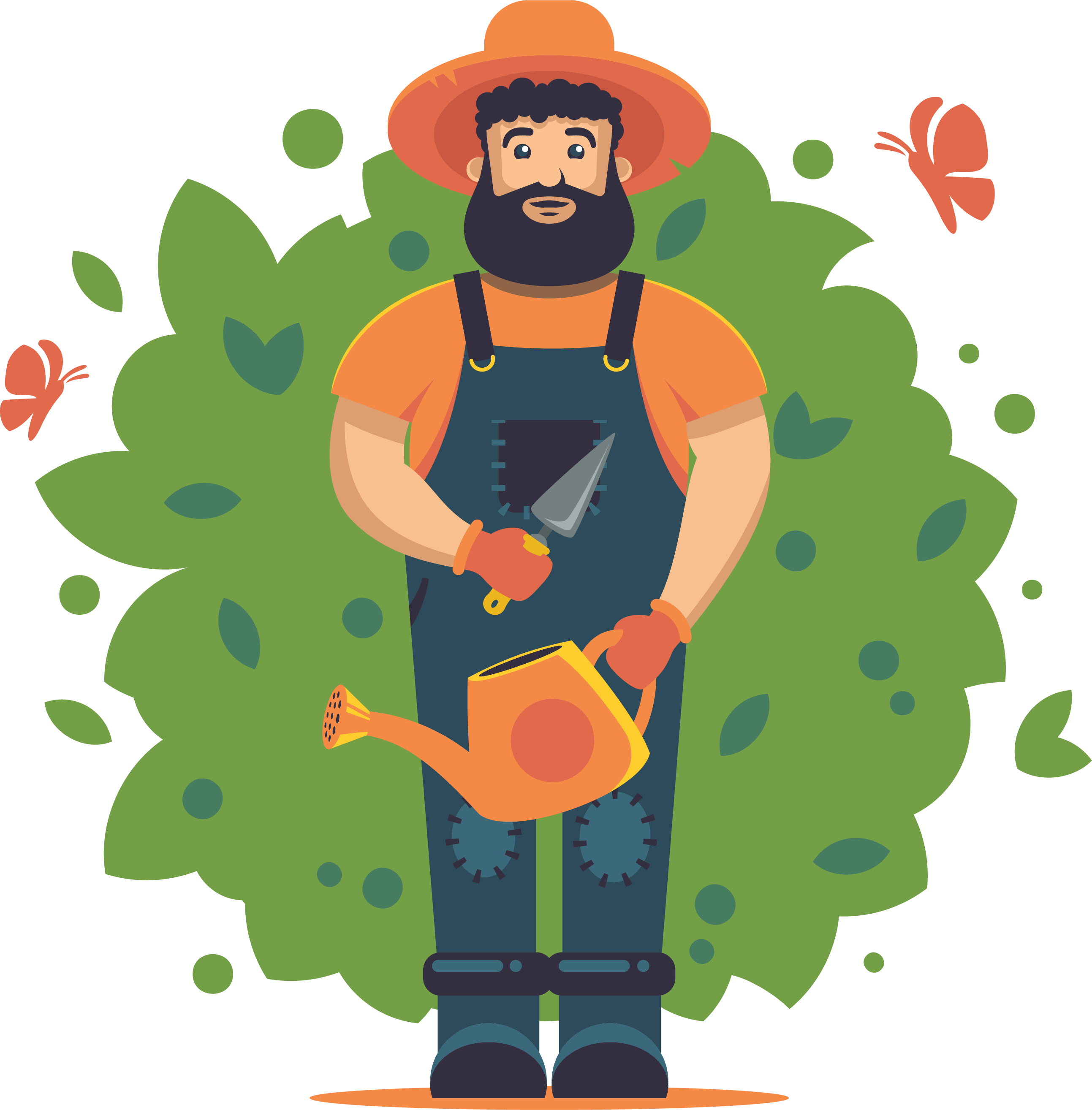 Jardinero en la costa del maresme